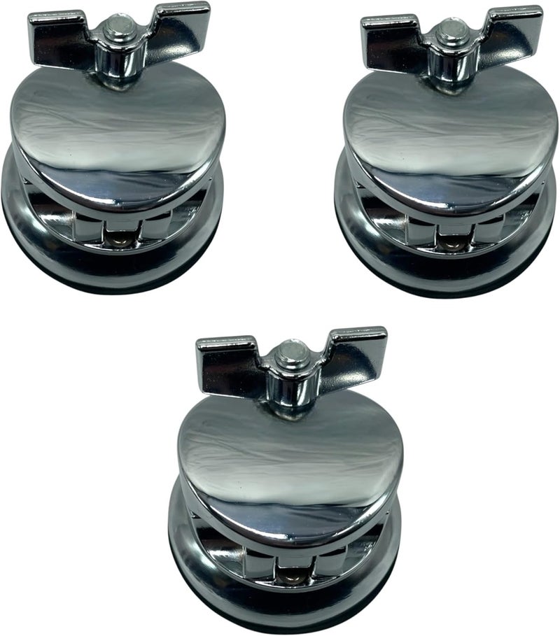 AIAS Chrome Floor Tom Mount Bracket – 3 Pack Drum Leg Mounts with 50mm Spacing and 9.5mm–12.7mm Rod Compatibility - Image 4